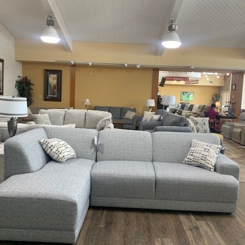 In-stock sectional offered at Rufeners Furniture in Rittman, OH